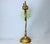 1940s Portuguese Brass Table Lamp with Green Glass Tulip Shade, 1930s For Sale - Image 5 of 14