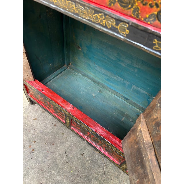 1920s Early 20th Century Tibetan Wedding Cabinet For Sale - Image 5 of 12