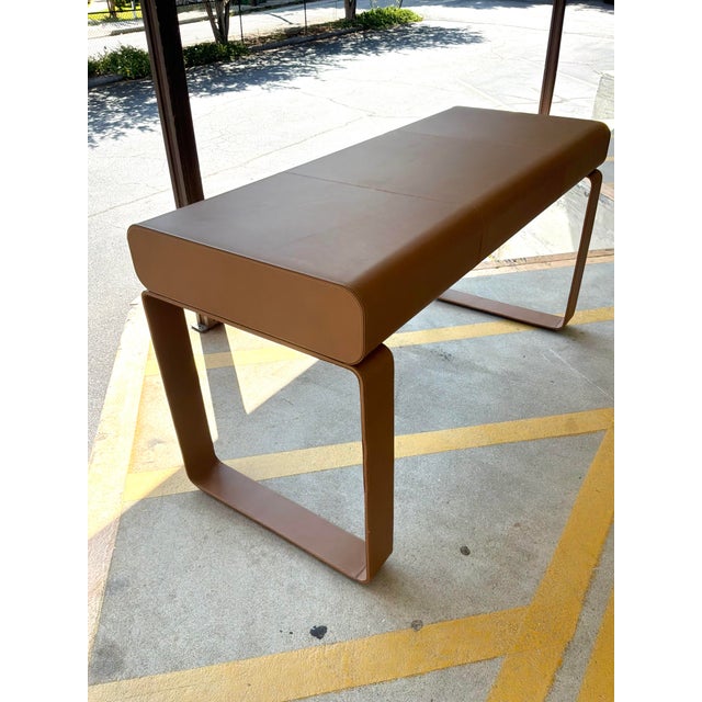 Animal Skin Arteriors Meyer Leather Desk For Sale - Image 7 of 10