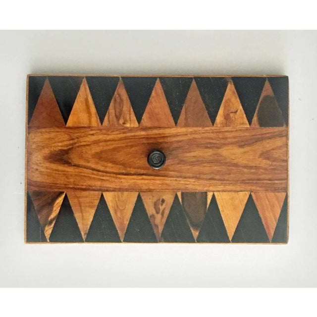 Wood Tunbridgeware Rosewood Sewing Box with Hoop Handle For Sale - Image 7 of 11