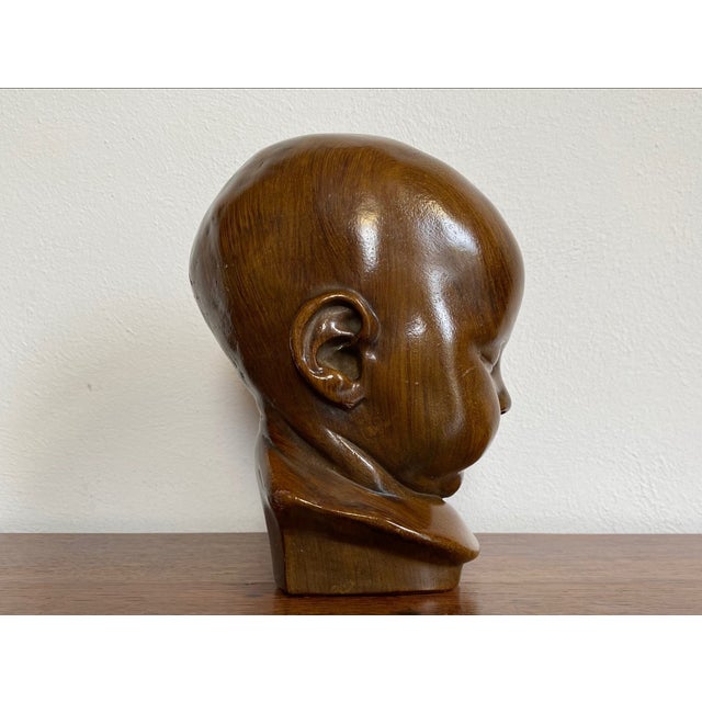 About This Piece: A tenderly modelled bust of a sleeping infant designed by the Dutch sculptor Jan Verdonk (1887–1962) and...