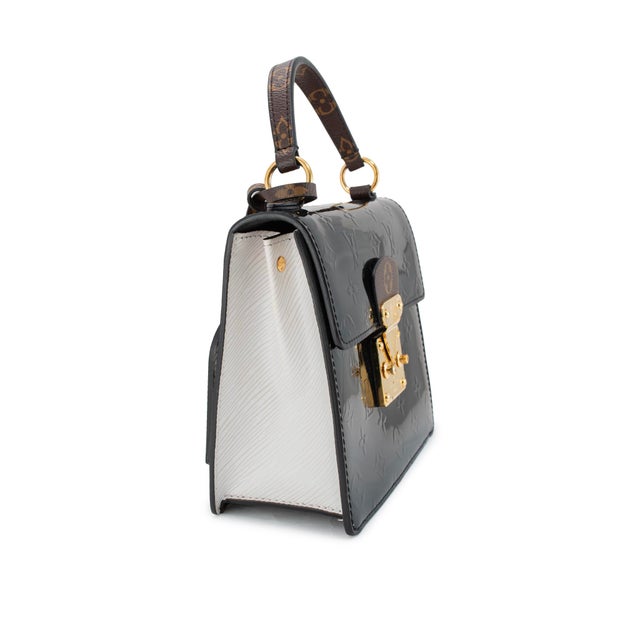 Modern Louis Vuitton Black Monogram Vernis Epi Leather Spring Street Pm Handbag For Sale - Image 3 of 11