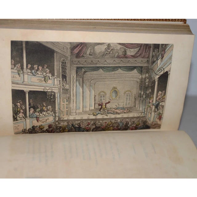 Pair of Early 19th Century Leather-Bound Books W/ Engravings by Rowlandson For Sale - Image 11 of 13