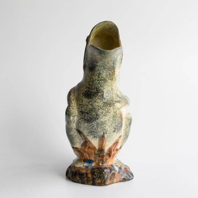 Antique Victorian Staffordshire Spongeware Pottery Frog Jug For Sale - Image 6 of 9
