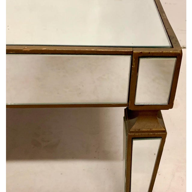Mid-Century Hollywood Regency Italian Giltwood & Mirror Coffee Table For Sale - Image 4 of 6