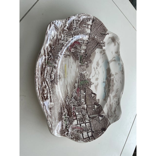 Ceramic Large Vintage Johnson Bros Olde English Countryside Serving Platter For Sale - Image 7 of 9