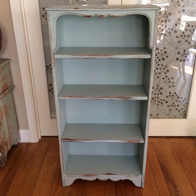 1940s Vintage French Country Bookcase Solid Mahogany Painted French