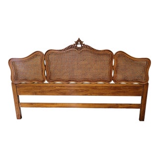 King Size Country French Cane Headboard For Sale