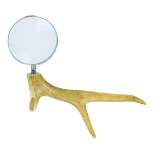 Mid 20th Century Magnifying Glass Mounted on Natural Deer Antler Handle Korea