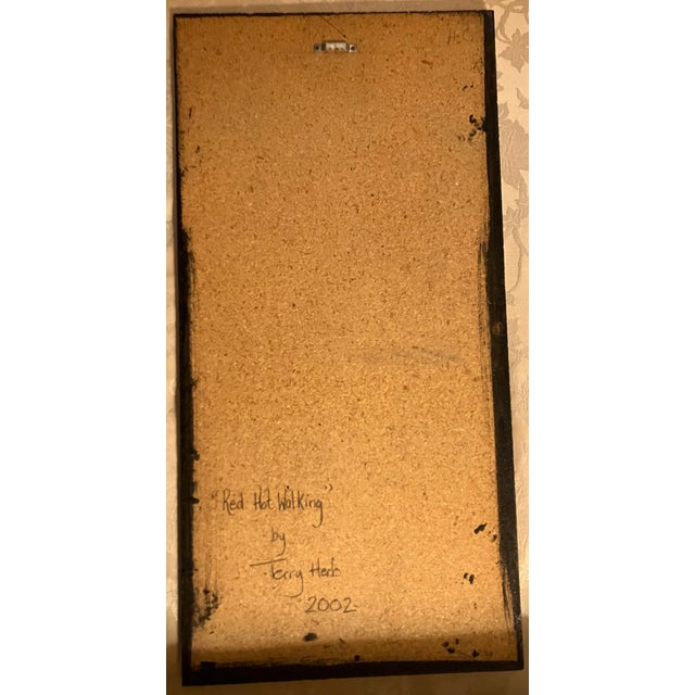 Contemporary Original Outsider Artist Terry Herb “Red Hot Walking” Female Portrait Painting For Sale - Image 4 of 5