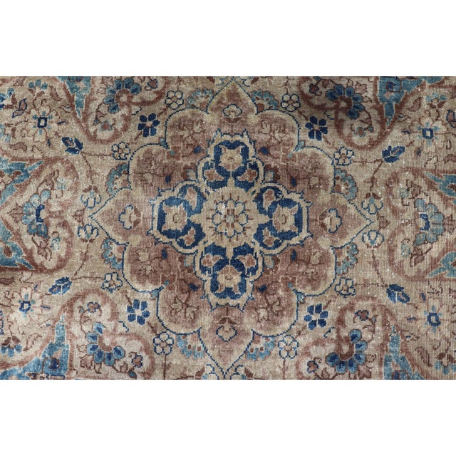 Textile Large Antique Amritsar Rug in Taupe, Brown and Blue 12' X 15' For Sale - Image 7 of 12