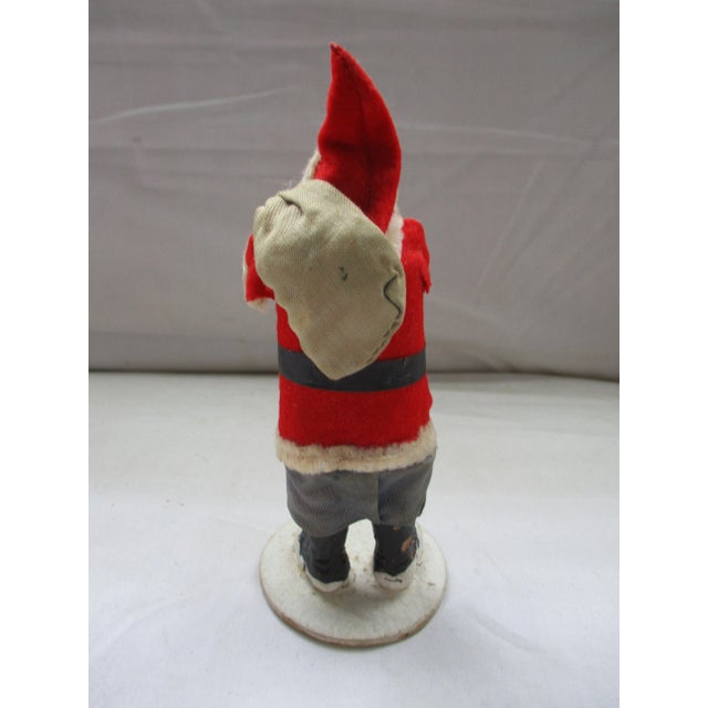 Traditional Antique Christmas 5" Santa Clay Face Composition & Cloth Body Japa For Sale - Image 3 of 8
