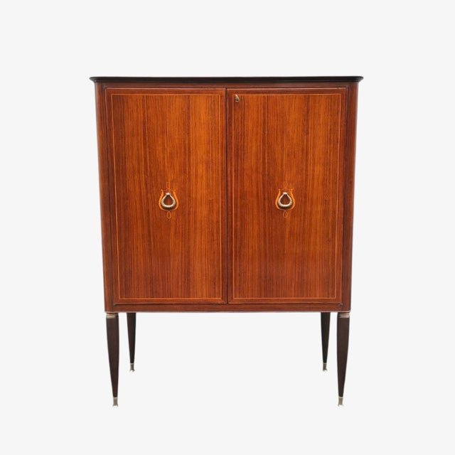 Brown Mobile Bar by Paolo Buffa from La Permanente Mobili Cantù, Italy, 1950s For Sale - Image 8 of 8