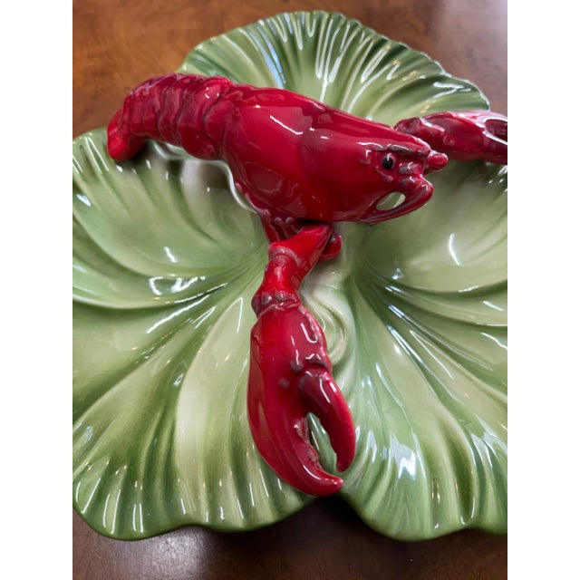 Nautical Majolica Lobster Dish For Sale - Image 3 of 6