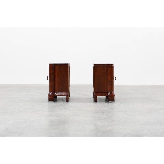 Art Deco Nightstands in Walnut, Italy, 1920s, Set of 2 For Sale - Image 10 of 18