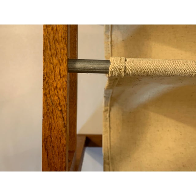Vintage Danish Modern Teak & Linen Double Pocket Magazine Holder For Sale - Image 10 of 10
