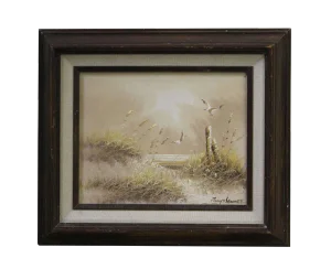 Framed Seascape Oil Painting