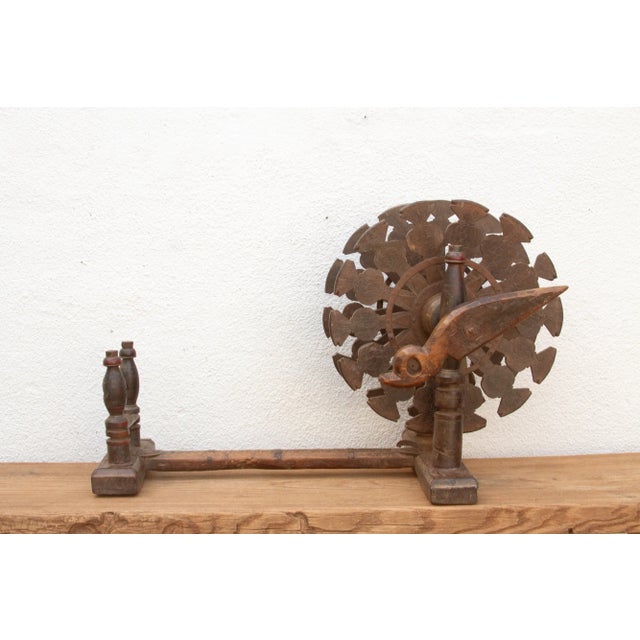 Traditional Original Wooden Spinning Wheel For Sale - Image 3 of 9