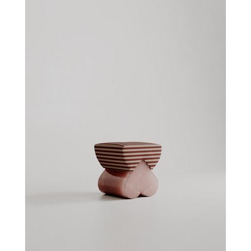 Textile Pink Marble Heart-Shaped Cushion Amarino Seat by Esther Knopfler For Sale - Image 7 of 17