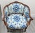French Antique French Louis XV Carved Walnut French Bergère Armchair Ikat 18th Century For Sale - Image 3 of 18