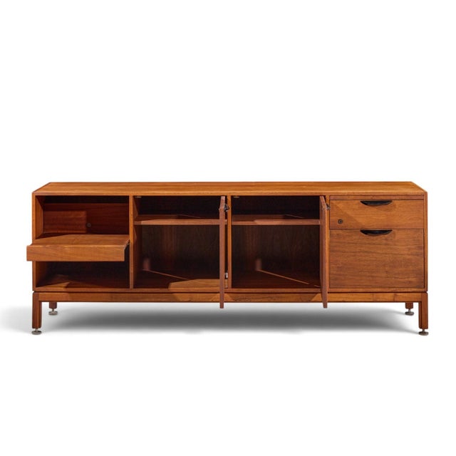 Jens Risom Mid Century Walnut Credenza For Sale In Chicago - Image 6 of 13