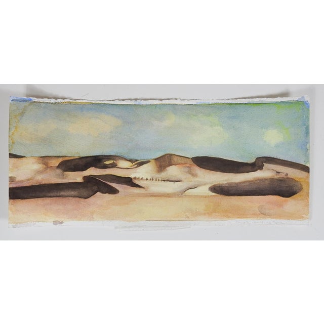 Early 21st Century Desert Shadow Landscape Watercolor Painting For Sale - Image 4 of 4