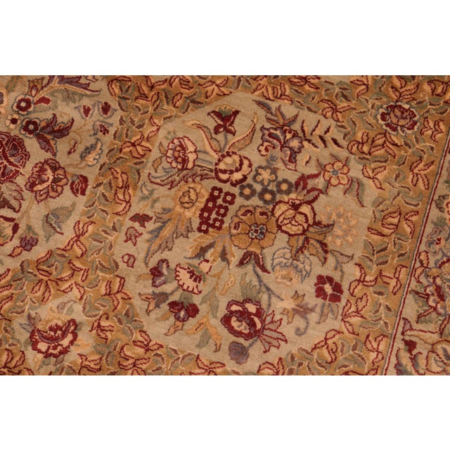 Shabby Chic 1990's Pak-Persian Taupe/Green Wool Rug - 6'1'' X 9'0'' For Sale In New York - Image 6 of 9
