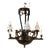1930s French Empire Bronzed & Ebonized Figural Sphinx 6-Light Chandelier For Sale