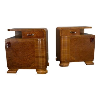 Vintage Art Deco Bedside Tables, Czechoslovakia, 1939s, Set of 2 For Sale