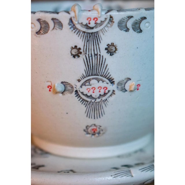 Early 21st Century Artisan Large Porcelain Cup and Saucer Set- 2 Pieces For Sale - Image 10 of 13
