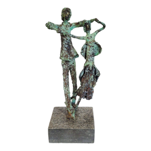 Vintage Irish Modern "Dancers" Bronze Sculpture by Liam Butler