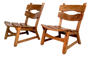 Set of Fireplace Chairs in Oak by Awa Almelo for Awa Meubelfabriek, Netherlands, 1960s