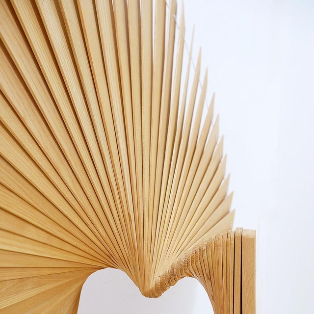Modern Modern Fan-Shaped Pine Screen, France, 1970s For Sale - Image 3 of 16