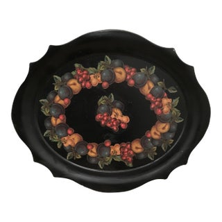 Vintage Decoupage Tray With Fruit Design For Sale