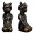 Pair of Japanese Zen Figural Patinated Iron Bookends in Black and Gold, 1950 For Sale