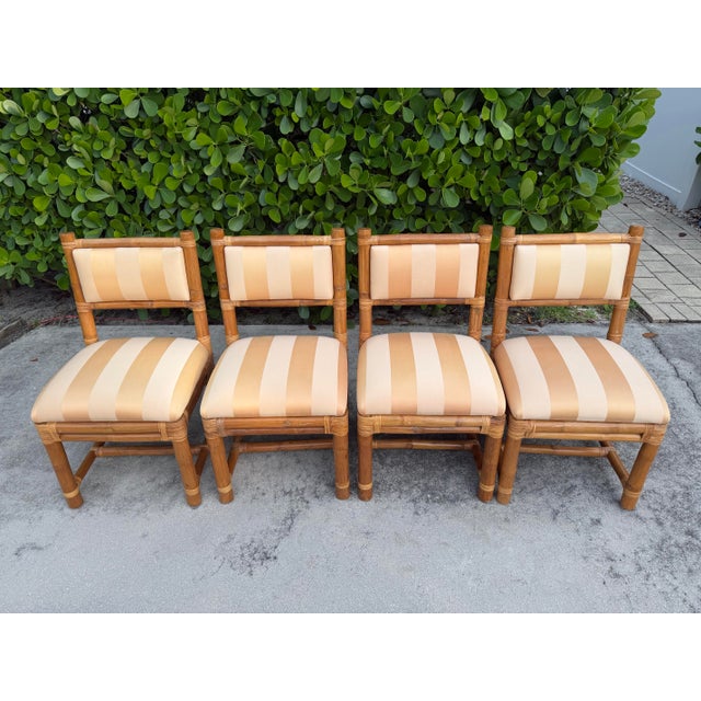 Late 20th Century Vintage Elephant Bamboo Dining Chairs, Set of 4 For Sale - Image 5 of 10