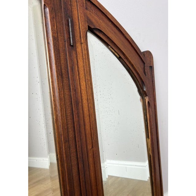 Antique French Style Mirror in Walnut For Sale - Image 9 of 12