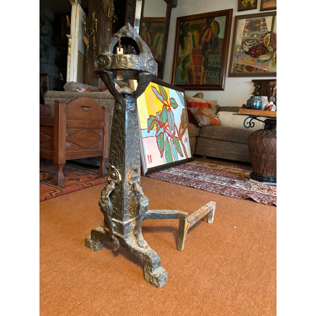 Mid 19th Century Wrought Iron Andiron For Sale - Image 5 of 7