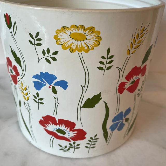 1970s Botanical Ice Bucket With Lucite Handle For Sale - Image 9 of 13