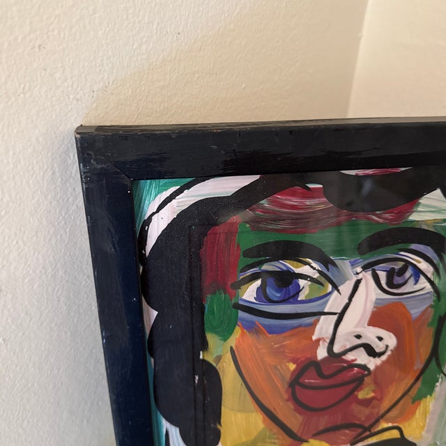 1970s Vintage Abstract Portraiture; Original Artwork by Peter Robert Keil, Framed For Sale In Atlanta - Image 6 of 7