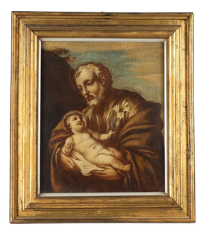 Italian Artist, St. Joseph and the Child Jesus, 1600s, Oil on Canvas
