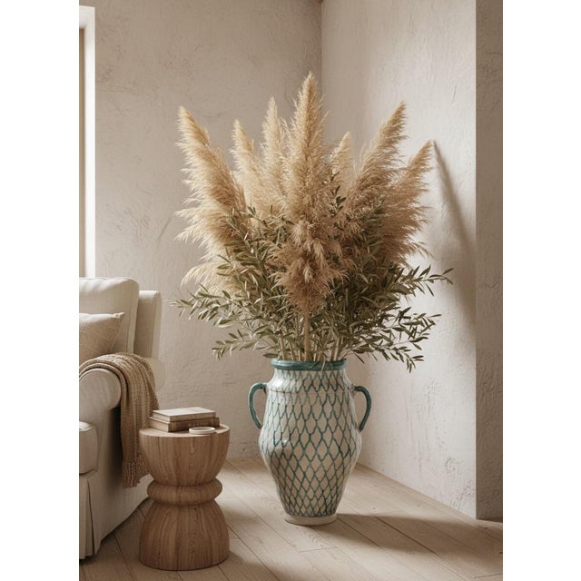 Ceramic Hand-Painted Moroccan Fes Ceramic Urn For Sale - Image 7 of 8