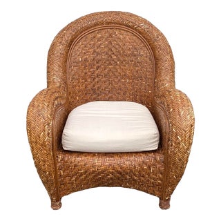 Pottery Barn Malabar Rattan Chair For Sale