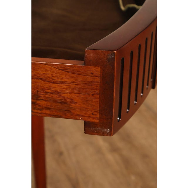 Early 21st Century Custom Mahogany Inlaid Demilune Console Table For Sale - Image 5 of 18