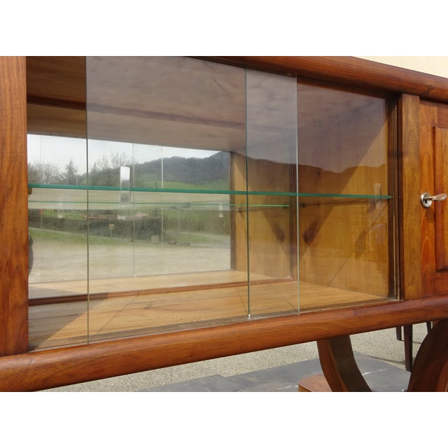 Large Mid-Century Modernn Walnut and Black Marble Cupboard For Sale - Image 5 of 18