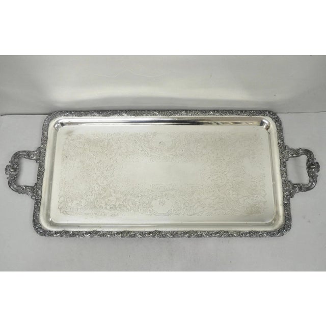 Vintage English Victorian Silver Plated Copper Narrow Serving Platter Bar Tray For Sale - Image 18 of 18