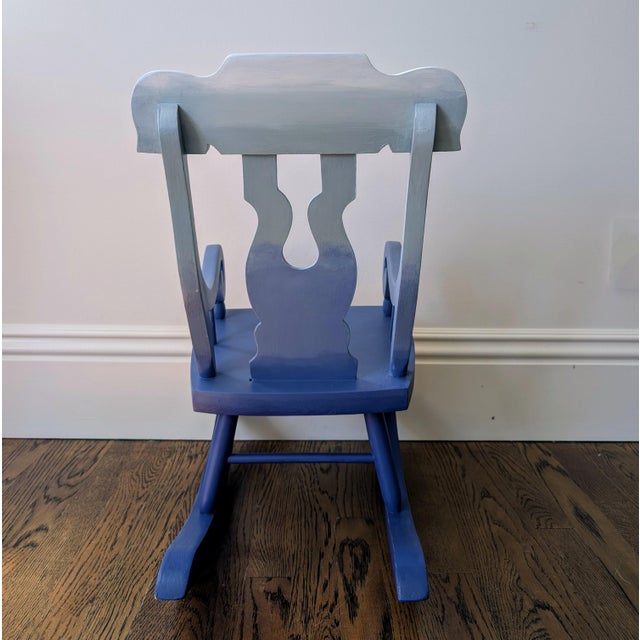 Late 20th Century Vintage Blue Children's Rocking Chair For Sale - Image 4 of 7