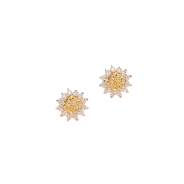 Natural Sapphire Diamond Stud Earrings 14k Yellow Gold 2 TCW Certified For Sale In New York - Image 6 of 13