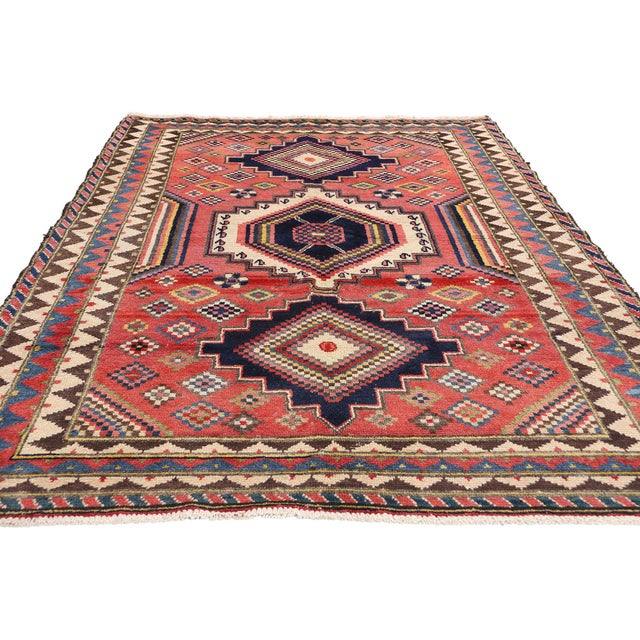 Mid-Century Modern Vintage Persian Lori Rug - 04'10 X 08'01 For Sale - Image 3 of 9