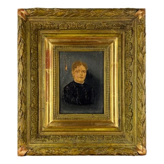 French Artist, Portrait of a Woman, 1800s, Oil on Board, Framed For Sale